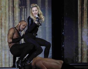 Madonna carressed in the MDNA tour